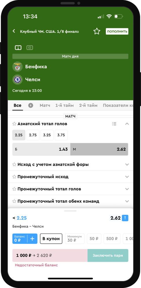 Азиатский тотал / азиатская фора