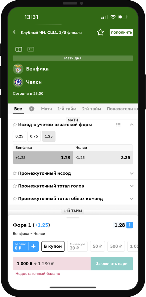 Азиатский тотал / азиатская фора