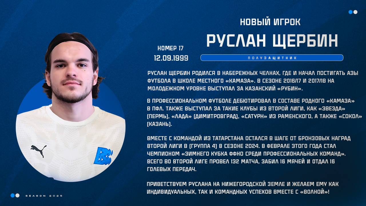 «Волна» подписала Руслана Щербина