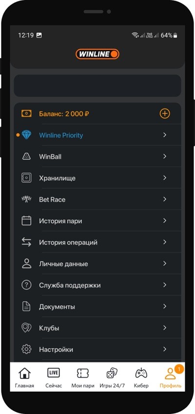 Раздел «Профиль»