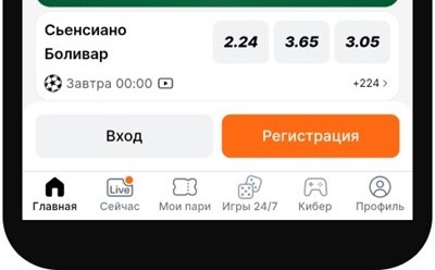 регистрация Винлайн в приложении