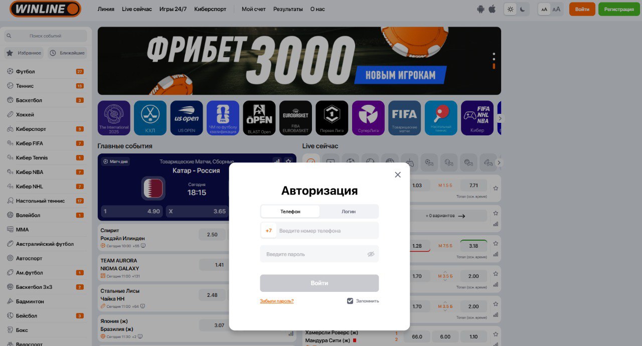 Вход в ЛК ПК 1