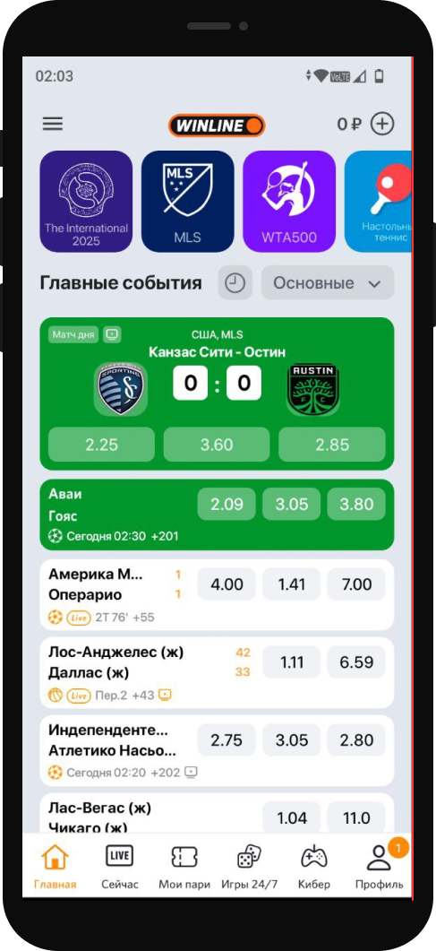 Удаление счета в БК «Винлайн» 