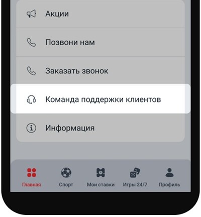 раздел «Команда поддержки клиентов»