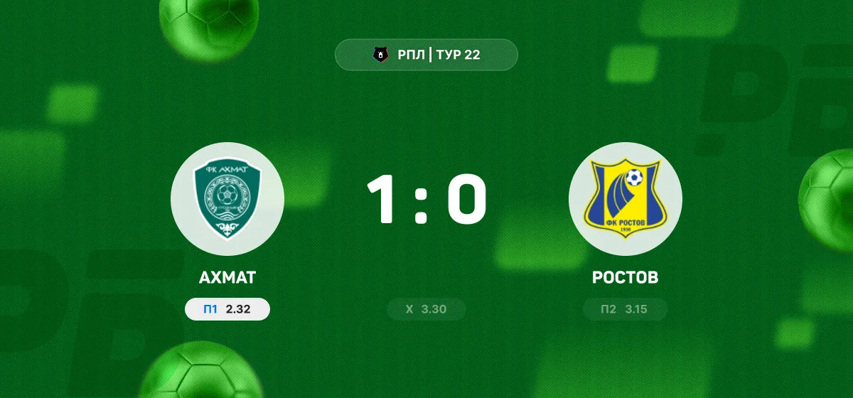 «Ахмат» обыграл «Ростов» в матче 22-го тура РПЛ
