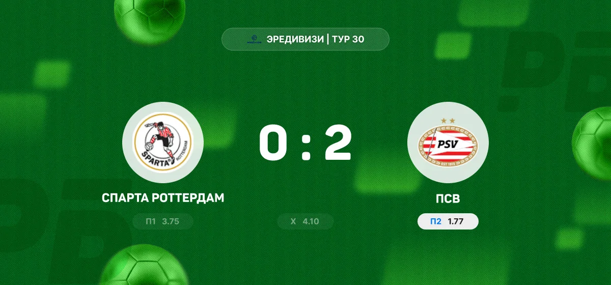 ПСВ обыграл «Спарту» в выездном матче чемпионата Нидерландов