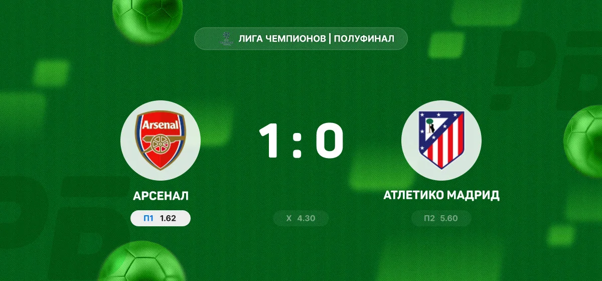 «Арсенал» обыграл «Атлетико» и вышел в финал Лиги чемпионов