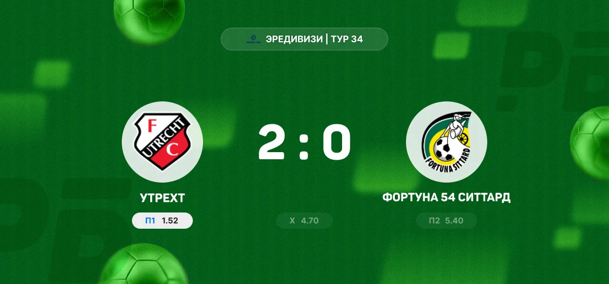 «Утрехт» переиграл «Фортуну 54 Ситтард» в матче Эредивизи