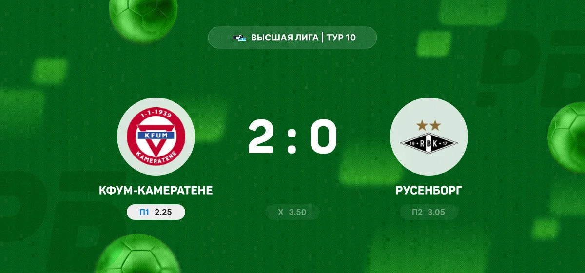«КФУМ-Камератене» переиграл «Русенборг» в матче Высшей лиги