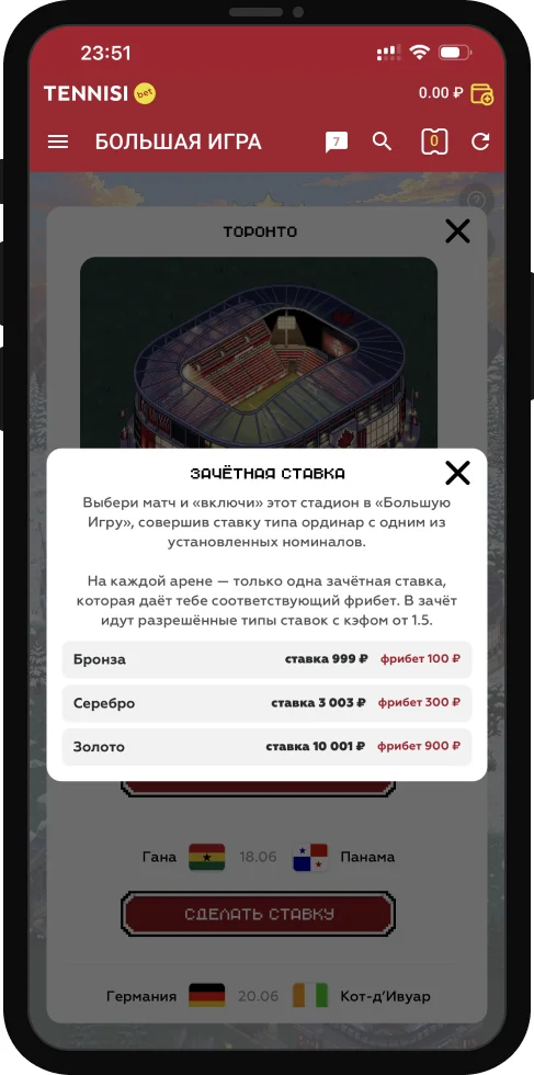 Уровень 1. Открытие стадиона