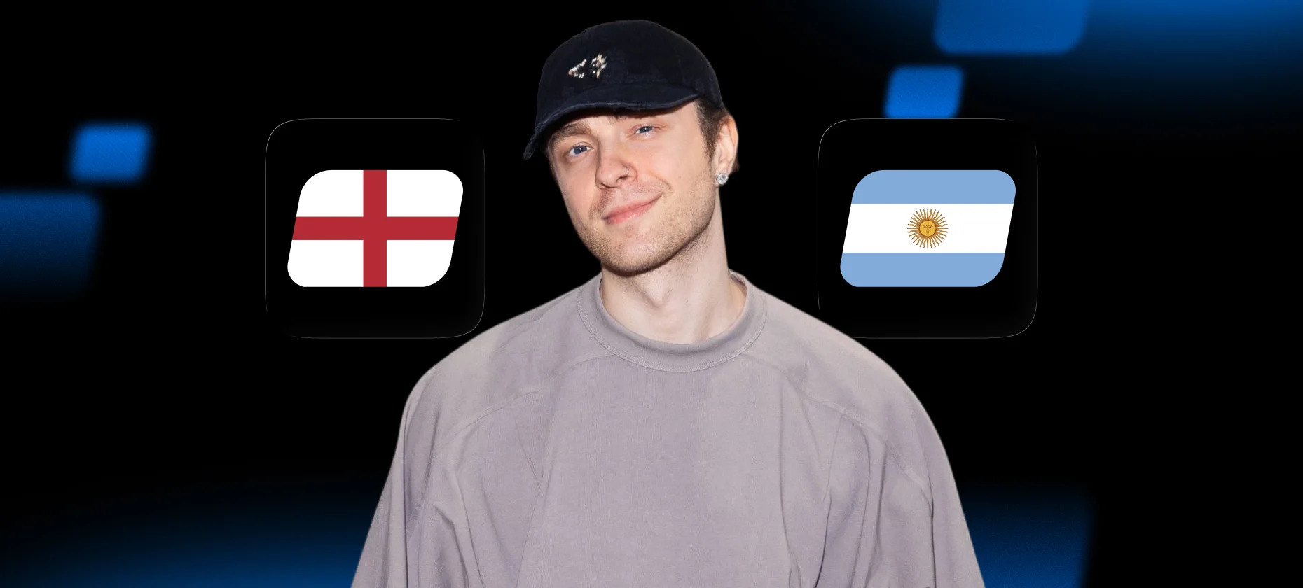 Егор Крид выиграл 1,5 млн рублей, сделав четыре ставки на матч Англия — Аргентина