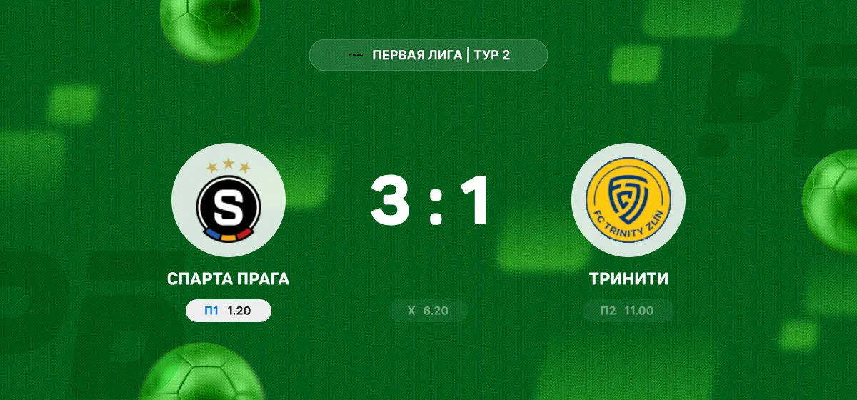 «Спарта» обыграла «Тринити» в матче чемпионата Чехии