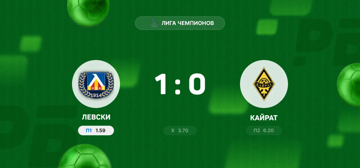 «Левски» обыграл «Кайрат» в матче квалификации Лиги чемпионов