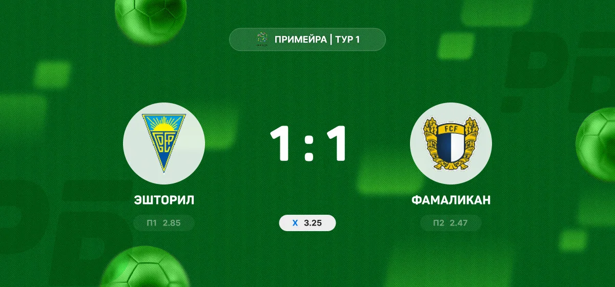 «Эшторил» и «Фамаликан» разошлись миром в матче чемпионата Португалии