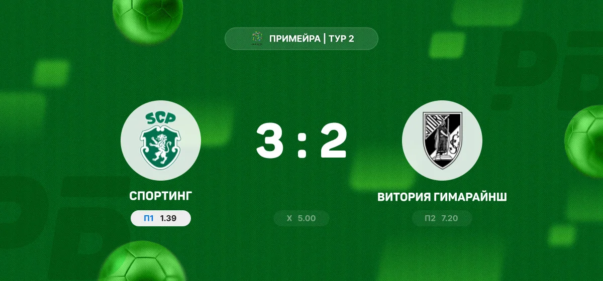 «Спортинг» обыграл «Виторию Гимарайнш» в матче чемпионата Португалии