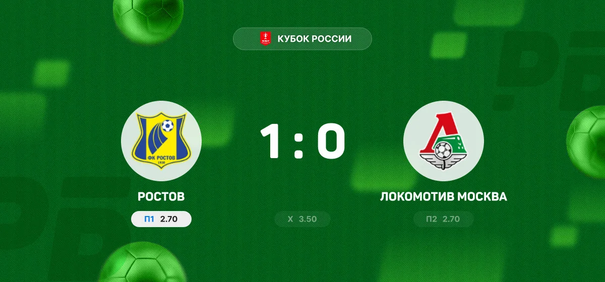«Ростов» вырвал победу у «Локомотива» в матче Кубка России