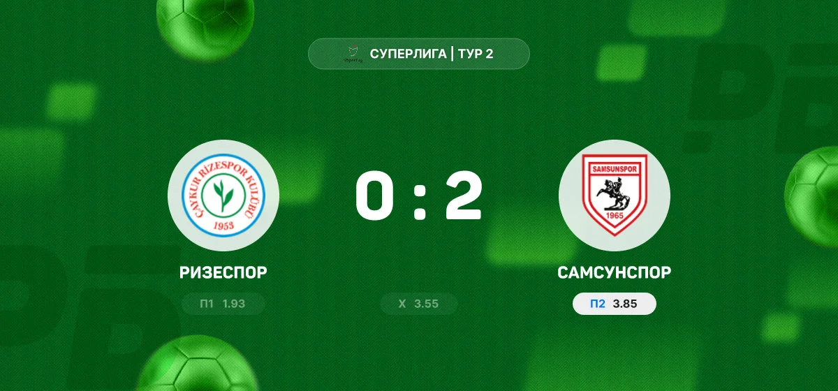 «Ризеспор» уступил «Самсунспору» в матче Суперлиги