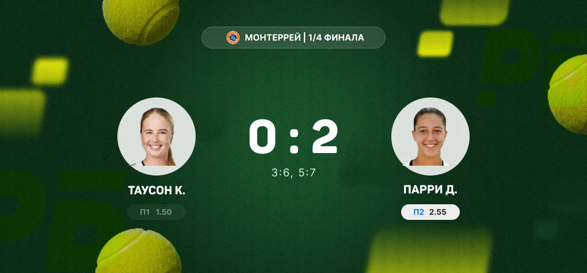 Диан Парри вышла в полуфинал турнира в Монтеррее после победы над Таусон