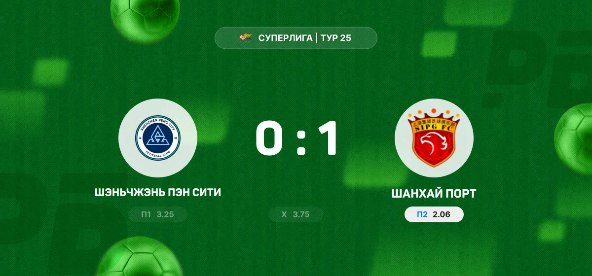 «Шанхай Порт» обыграл «Шэньчжэнь Пэн Сити» в матче Суперлиги