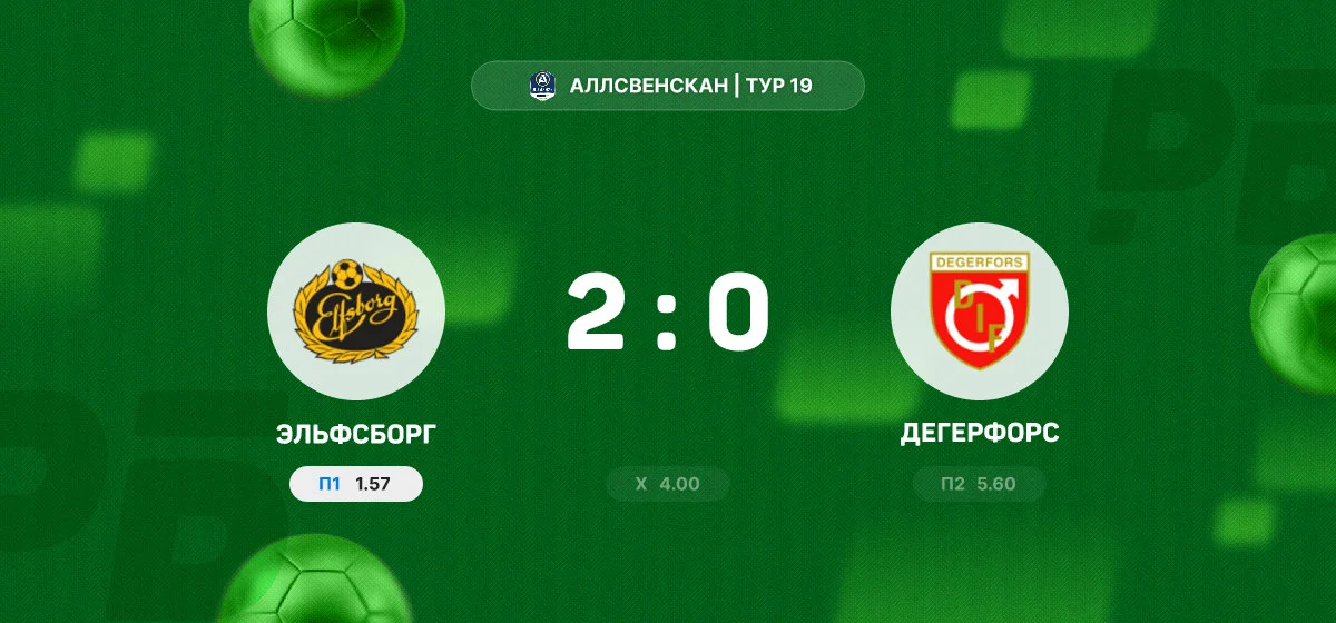 «Эльфсборг» переиграл «Дегерфорс» в домашнем матче чемпионата Швеции