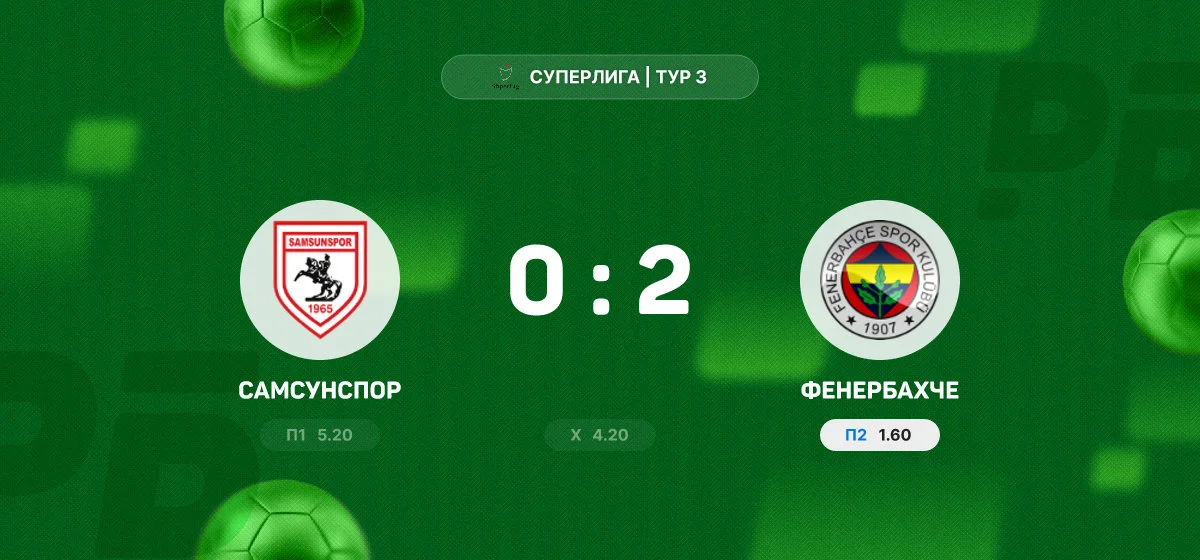 «Фенербахче» в гостях обыграл «Самсунспор» в матче Суперлиги