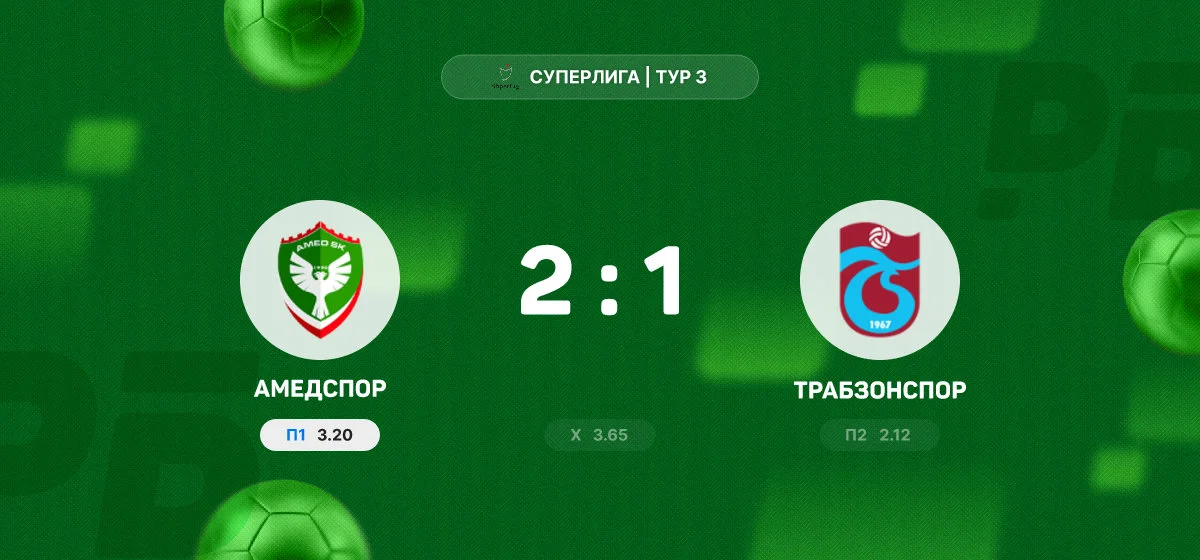 «Амедспор» вырвал победу над «Трабзонспором» в матче Суперлиги