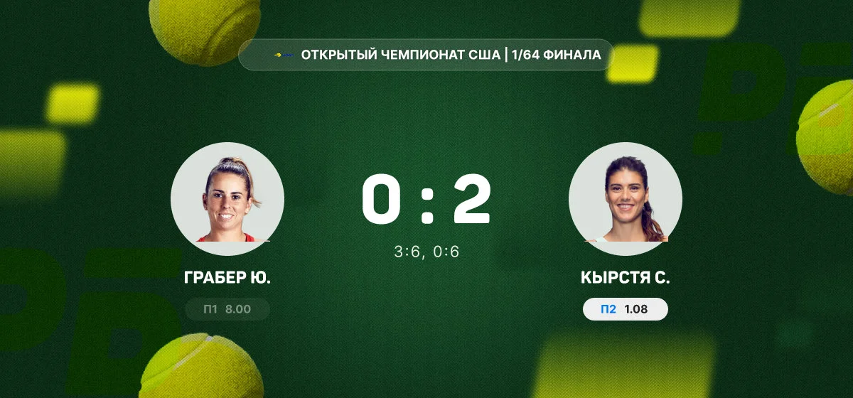 Кырстя нанесла поражение Грабер в первом круге Открытого чемпионата США