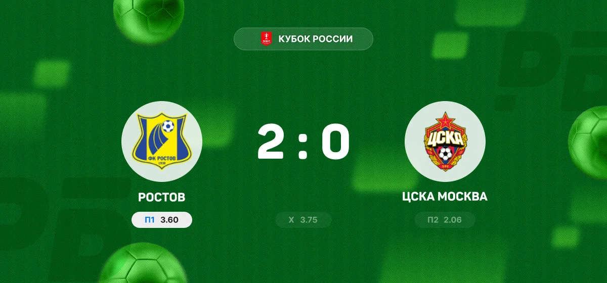 «Ростов» переиграл ЦСКА в матче группового этапа Кубка России