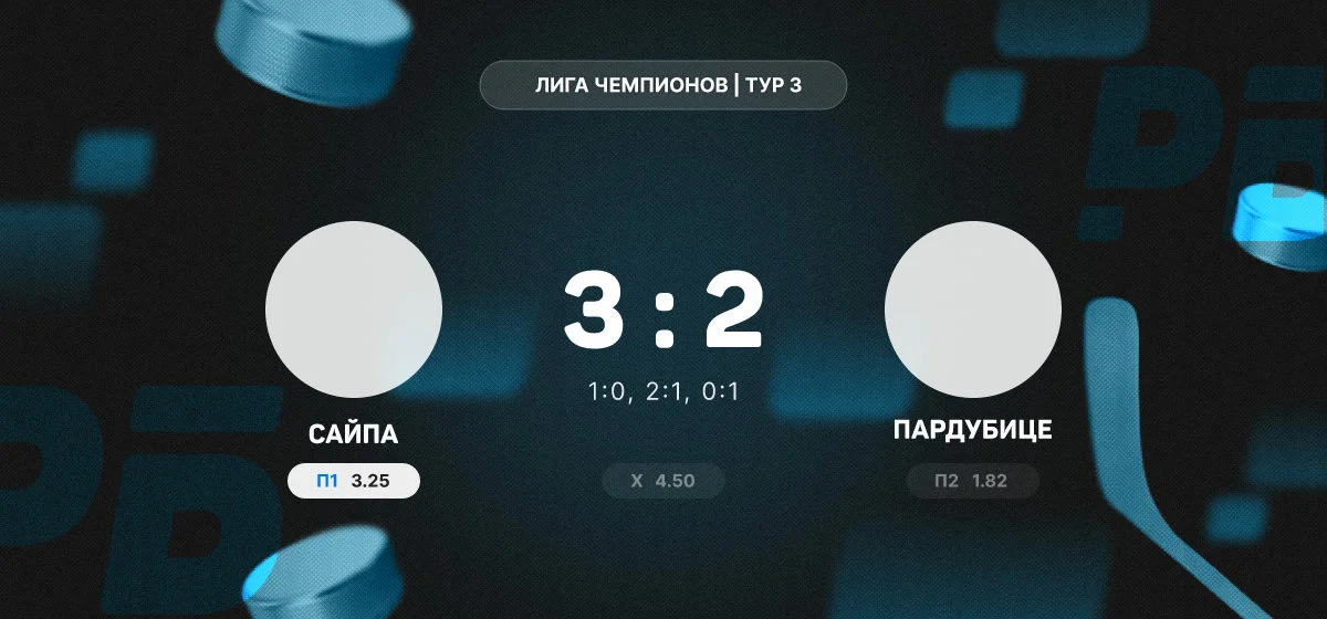 «Сайпа» обыграла «Пардубице» в матче Лиги чемпионов благодаря дублю Эмануэльссона