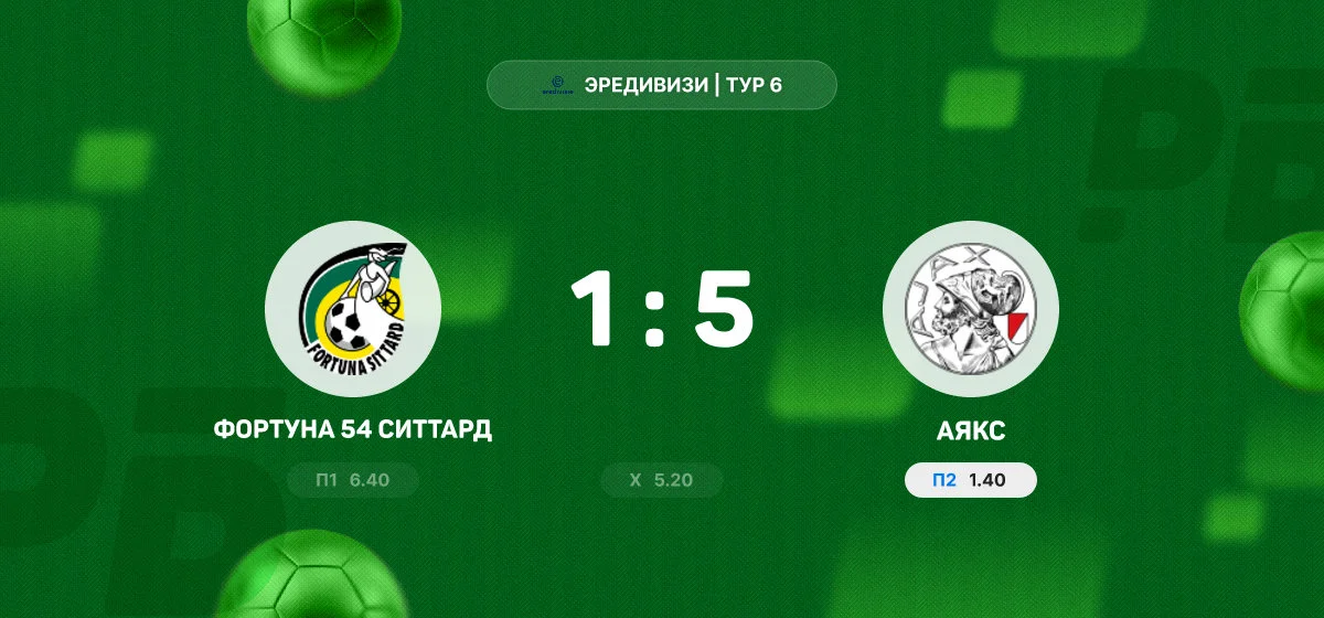«Аякс» разгромил «Фортуну 54 Ситтард» в матче чемпионата Эредивизи