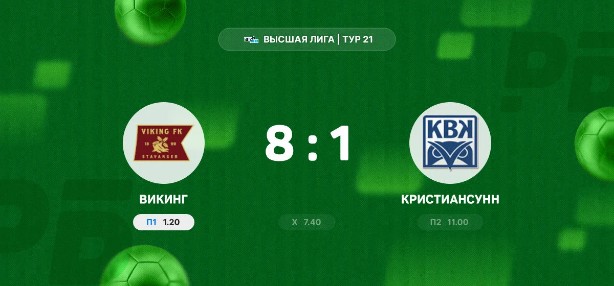 «Викинг» разгромил «Кристиансунн» в матче чемпионата Норвегии