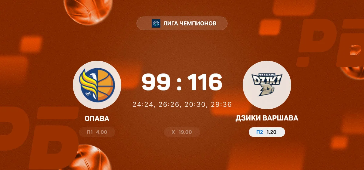 Уотерман оформил дабл-дабл в победе «Дзики Варшава» над «Опавой»