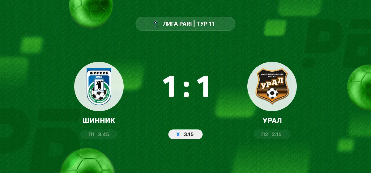«Шинник» и «Урал» поделили очки в матче Лиги PARI