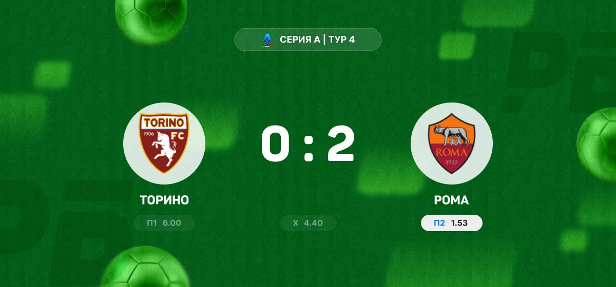 «Рома» обыграла «Торино» в выездном матче Серии А