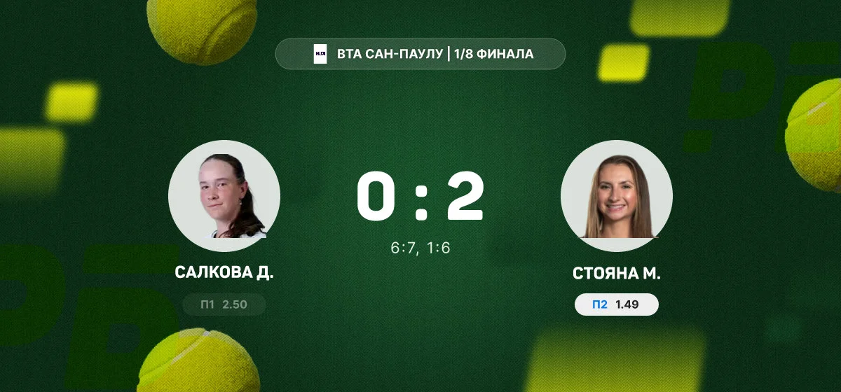 Стояна на тай-брейке обыграла Салкову и пробилась в четвертьфинал турнира в Сан-Паулу