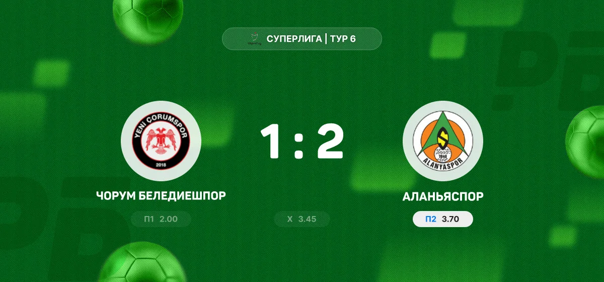 «Аланьяспор» одержала выездную победу над «Чорум Беледиешпор» в Суперлиге