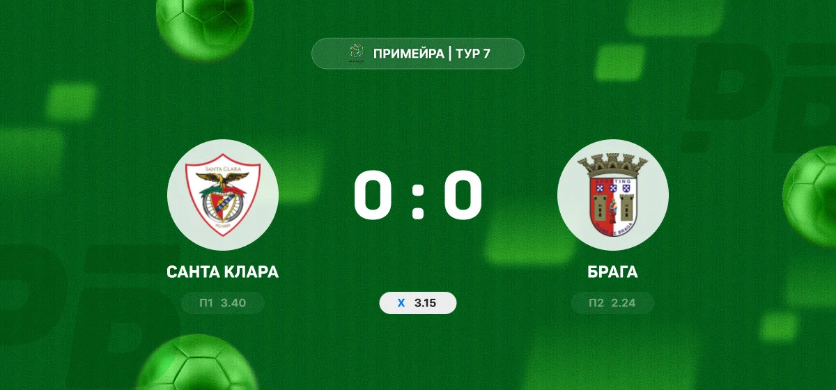 «Санта Клара» и «Брага» не выявили победителя в матче чемпионата Португалии
