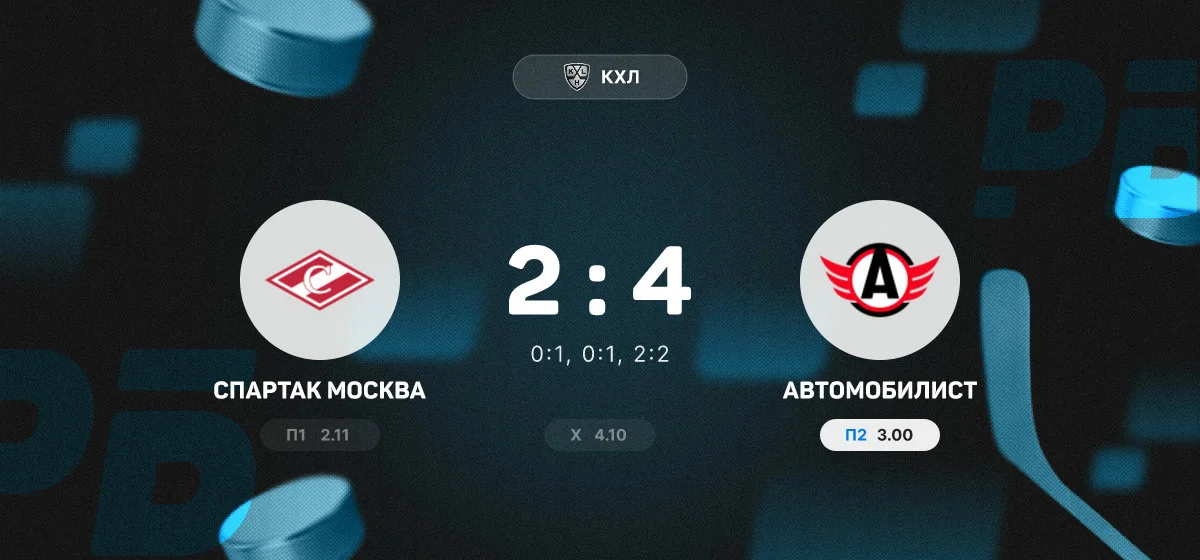 «Автомобилист» обыграл «Спартак» в матче КХЛ со счетом 4:2