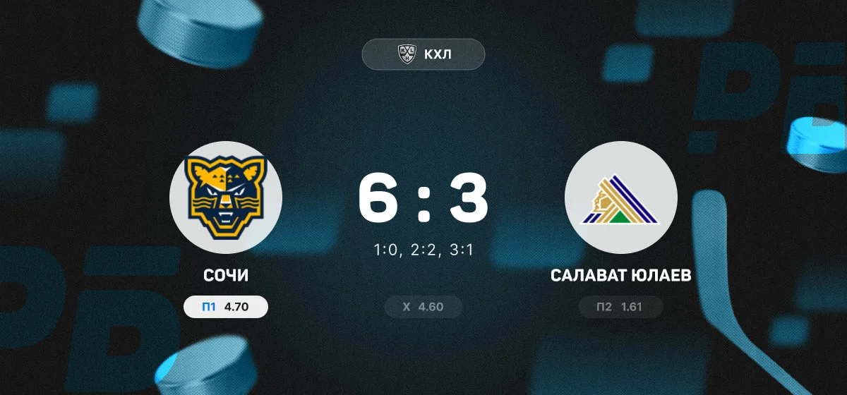 «Сочи» обыграл «Салават Юлаев» и прервал серию поражений в матче КХЛ