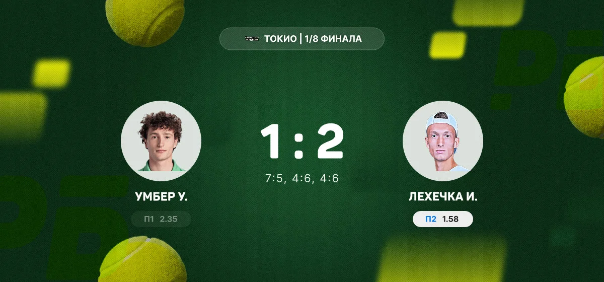 Лехечка одержал победу над Умбером в 1/8 финала турнира в Токио