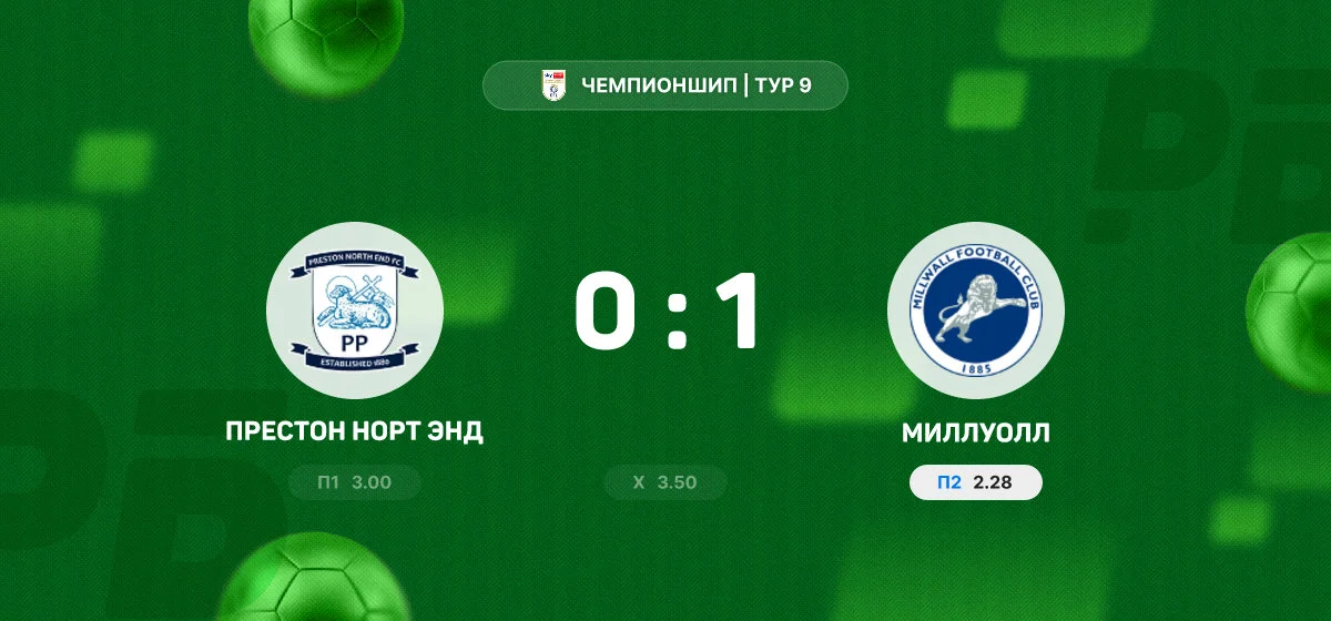«Миллуолл» обыграл «Престон Норт Энд» в матче Чемпионшипа