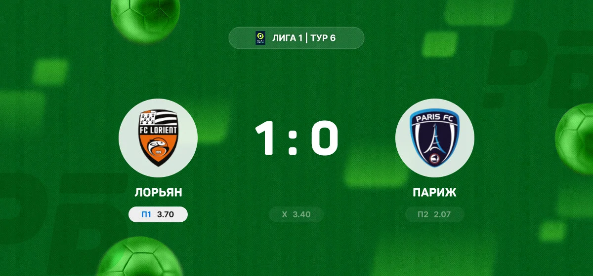 «Лорьян» обыграл «Париж» в матче Лиги 1