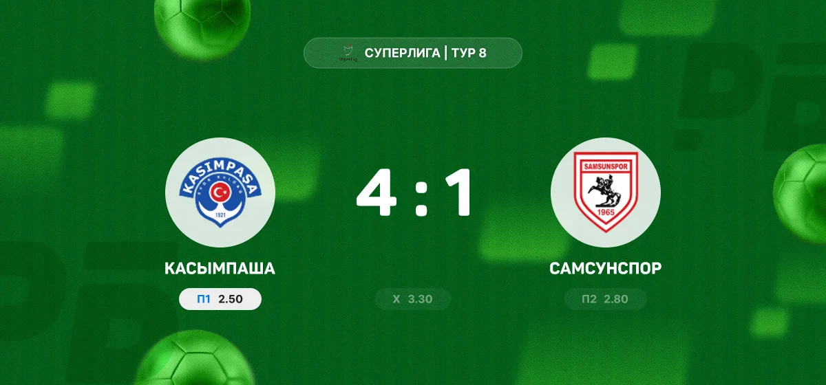 «Касымпаша» разгромила «Самсунспор» в матче турецкой Суперлиги