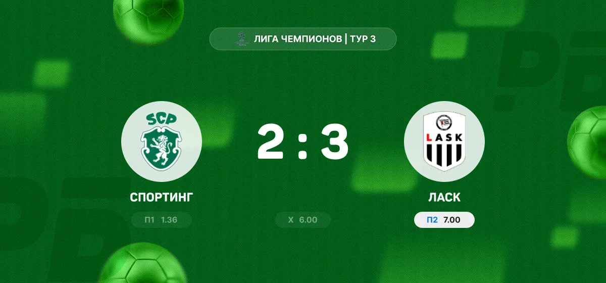 «ЛАСК» одержал волевую победу над «Спортингом» в матче Лиги чемпионов