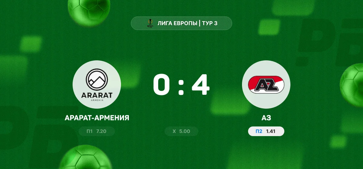 АЗ разгромил «Арарат-Армению» в выездном матче Лиги Европы
