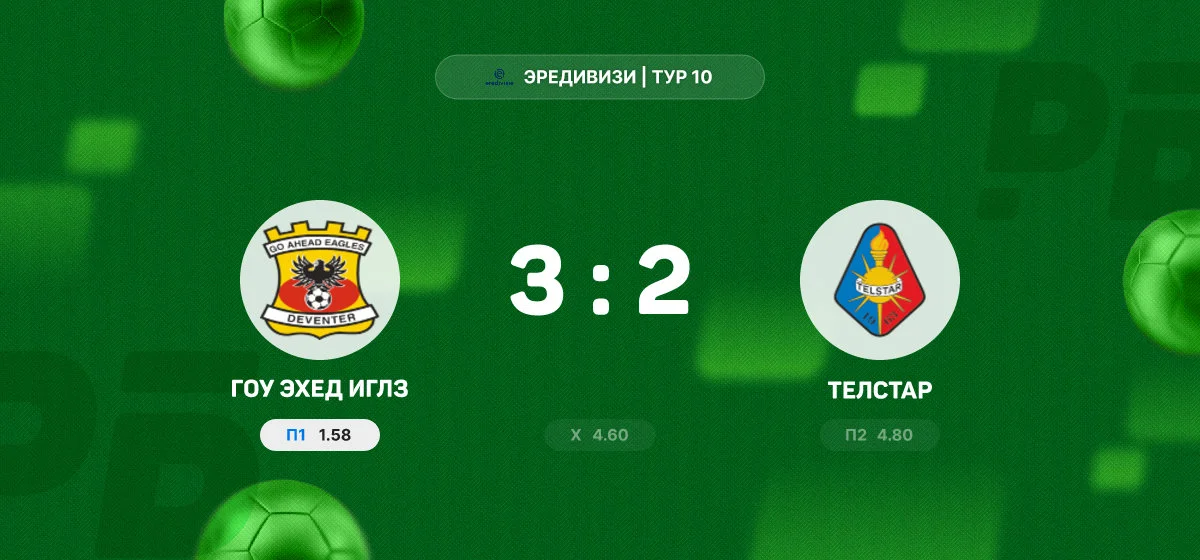 «Гоу Эхед Иглз» обыграл «Телстар» в домашнем матче чемпионата Нидерландов