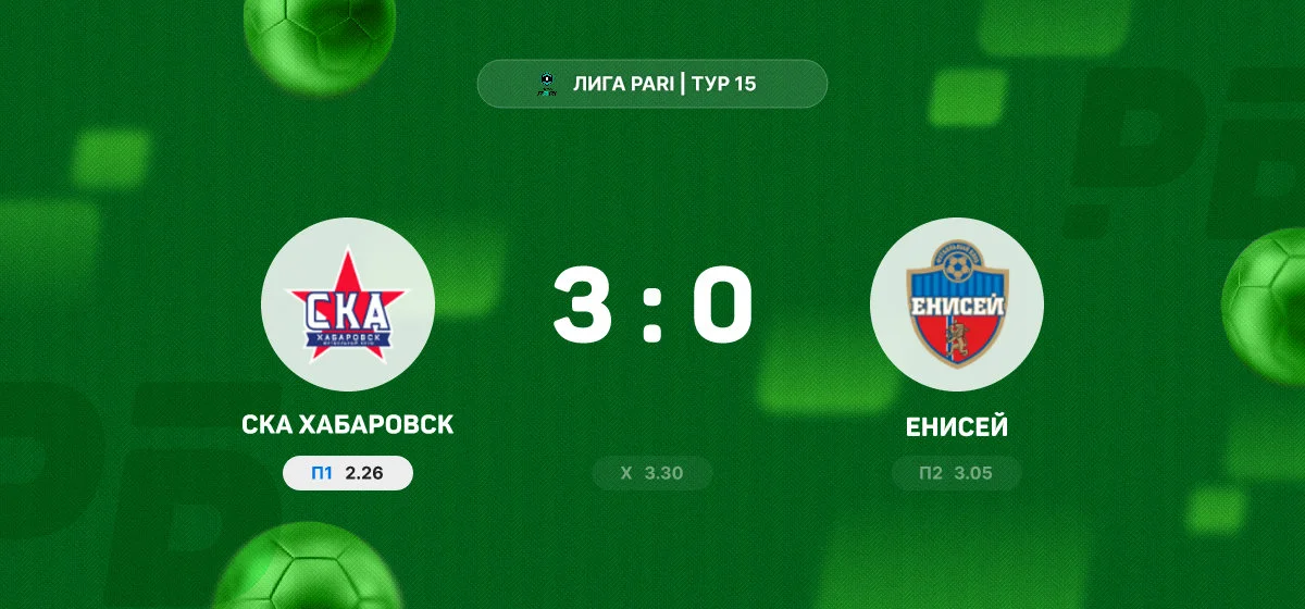 «СКА Хабаровск» разгромил «Енисей» в домашнем матче Лиги PARI