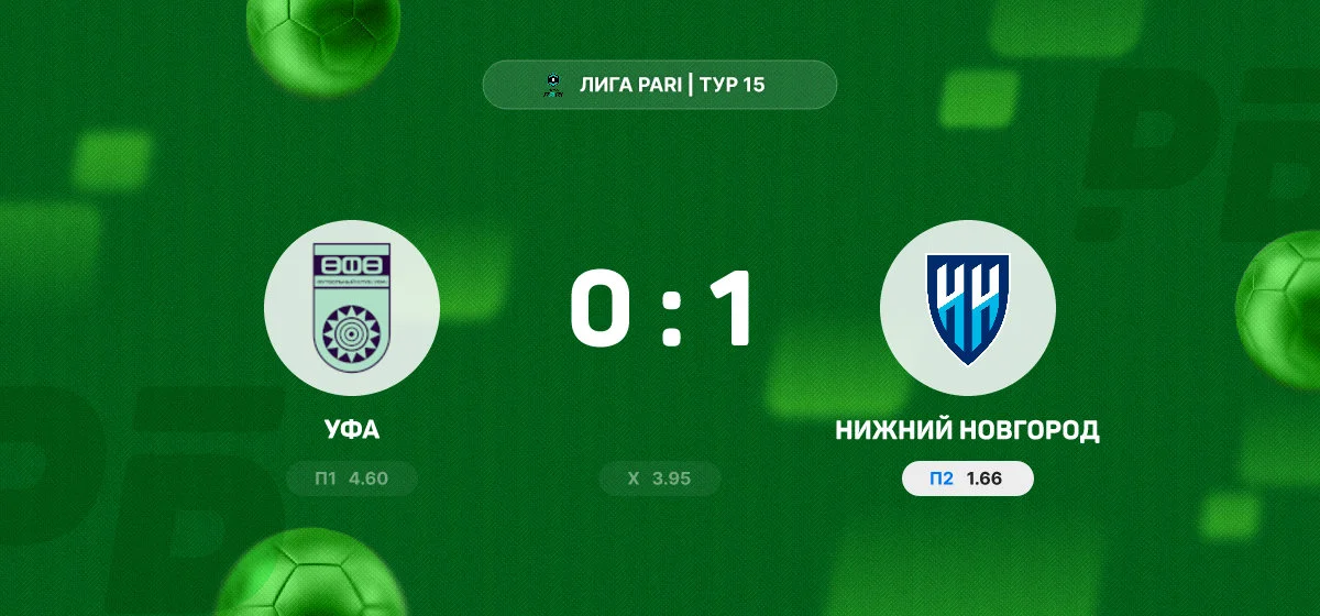 «Нижний Новгород» вырвал победу над «Уфой» в матче Лиги PARI