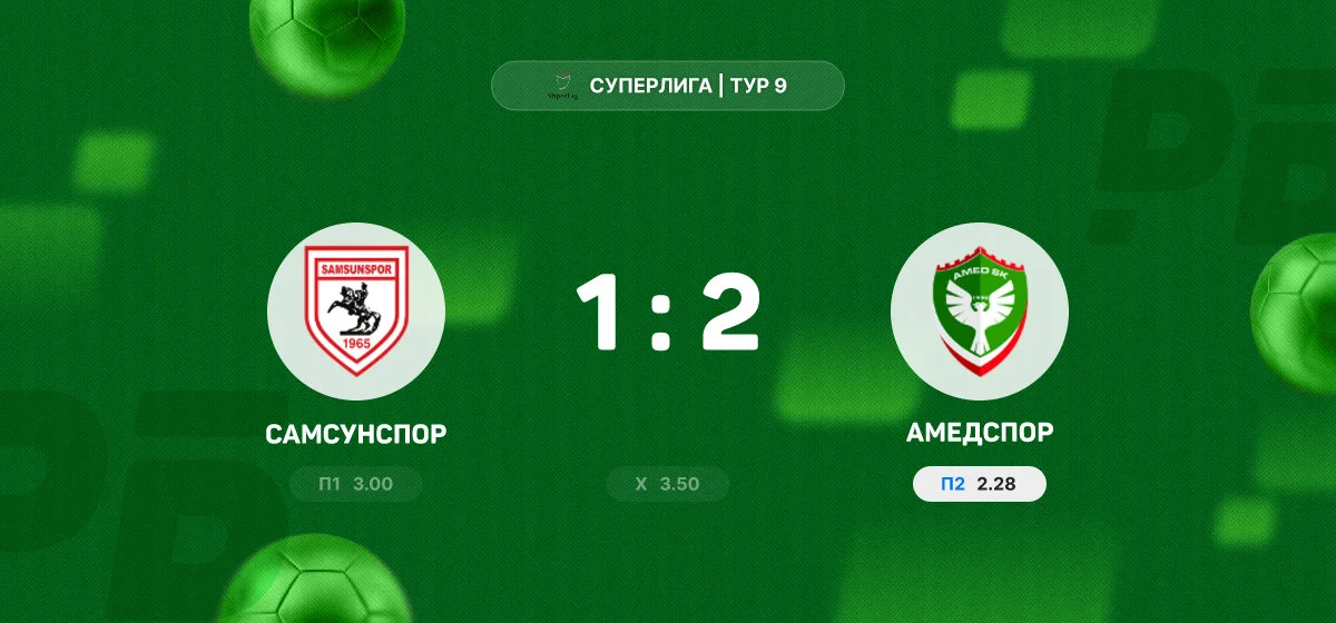 «Амедспор» вырвал победу у «Самсунспора» в матче турецкой Суперлиги