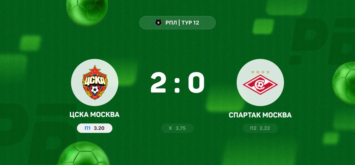 ЦСКА обыграл «Спартак» в московском дерби в рамках РПЛ